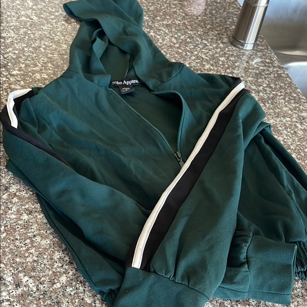 Soho Apparel Dark Green Zip-Up Jacket